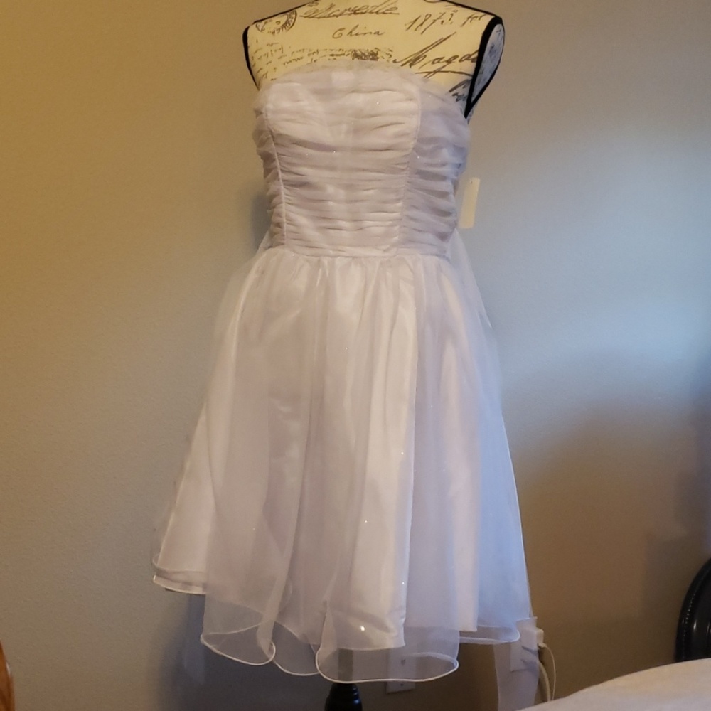 Strapless white dress